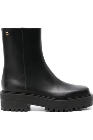 Gianvito Rossi Stivali con punta quadrata in pelle