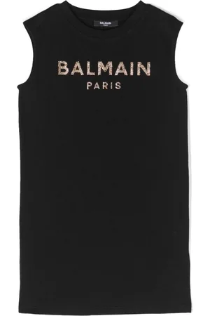 Balmain Abito smanicato con strass
