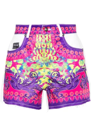 VERSACE Bermuda denim con stampa