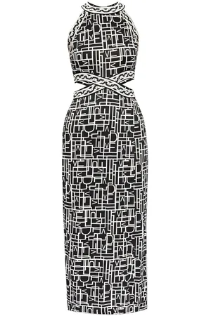 Diane von Furstenberg Abito con stampa Zeus Logo Love