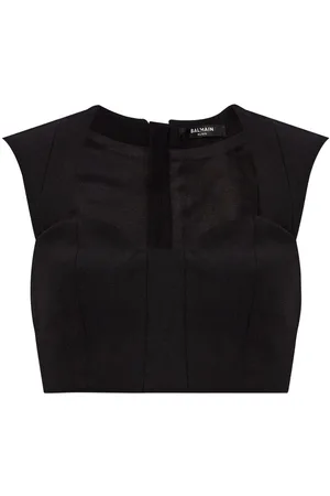 Balmain Top crop con inserti