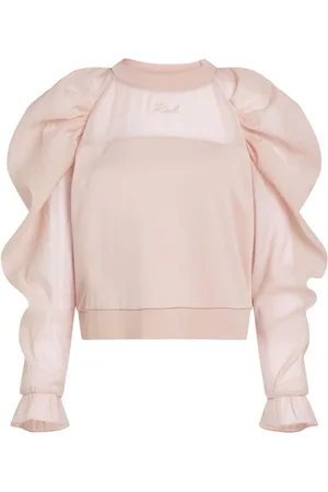 Karl Lagerfeld Felpa con maniche in organza