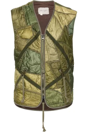 GREG LAUREN Gilet imbottito con design patchwork