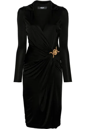 VERSACE Abito midi con placca Medusa
