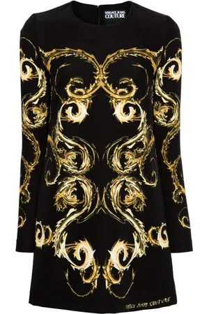 VERSACE Abito corto con stampa Chromo Couture