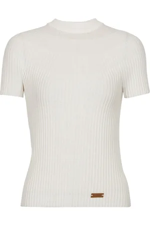 Balmain Top a coste con placca logo