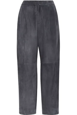 Brunello Cucinelli Pantaloni dritti in pelle