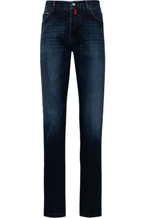 Kiton Jeans dritti con ricamo