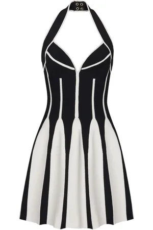 Balmain Abito corto con scollo all