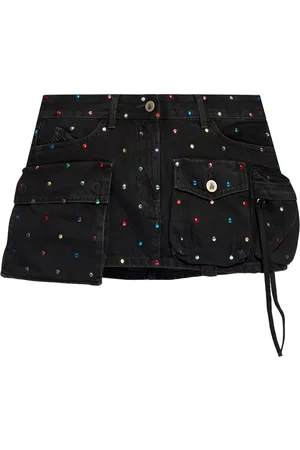 The Attico Gonna denim con strass
