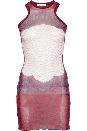 Jean Paul Gaultier Abito corto con stampa Cartouche