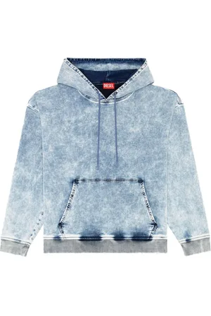 Diesel Felpa D-Um-Rib denim con cappuccio