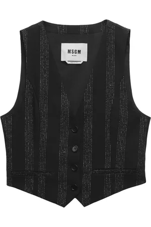 Msgm Gilet monopetto a righe