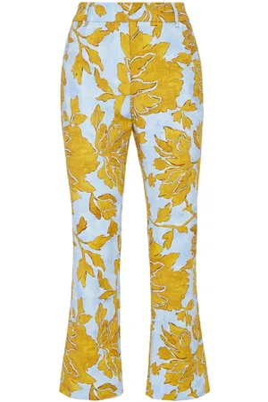 La DoubleJ Pantaloni 24/7 crop a fiori