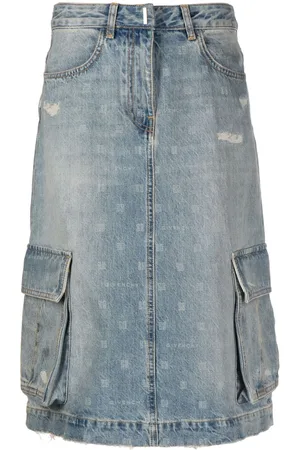 Givenchy Gonna denim con stampa monogramma