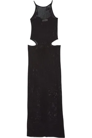 FLEUR DU MAL Abito lungo in pizzo con maglia pointelle