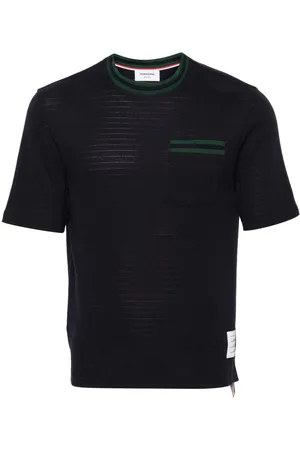 Thom Browne T-shirt con banda RWB