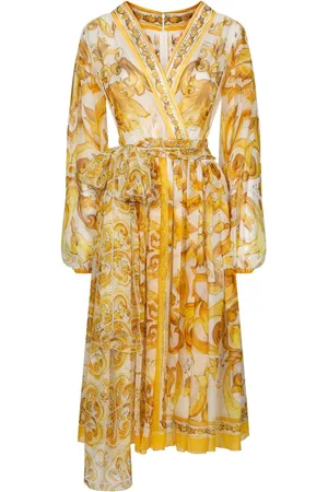 Dolce & Gabbana Abito midi con stampa maioliche