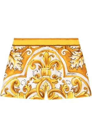 Dolce & Gabbana Shorts in popeline con stampa maioliche
