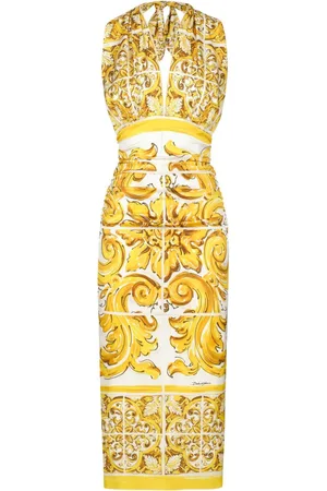 Dolce & Gabbana Abito midi con stampa maioliche