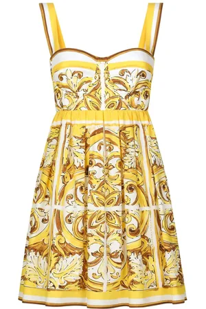 Dolce & Gabbana Abito corto con stampa maioliche