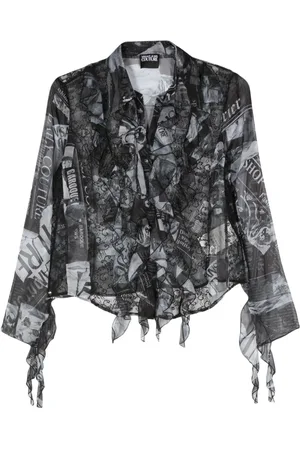 VERSACE Camicia con stampa Magazine