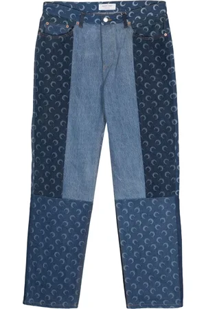 Marine Serre Jeans dritti con monogramma