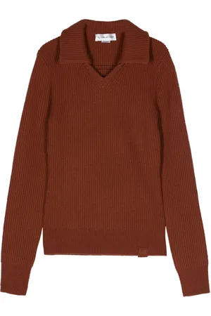Victoria Beckham Maglione a coste con colletto ampio