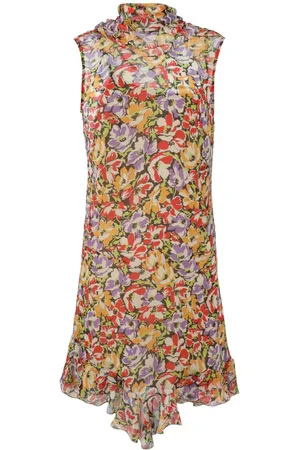 Stella McCartney Abito Ultra corto a fiori con ruches
