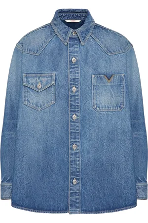 VALENTINO GARAVANI Camicia denim con applicazione a V