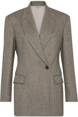 Brunello Cucinelli Blazer doppiopetto a spina di pesce