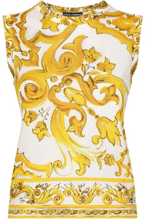 Dolce & Gabbana T-shirt smanicata con stampa maioliche