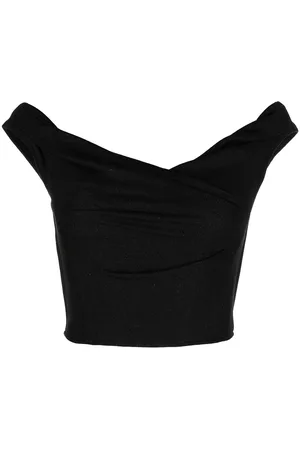 RTA Top corto con scollo drappeggiato