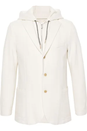 ELEVENTY Blazer monopetto con cappuccio
