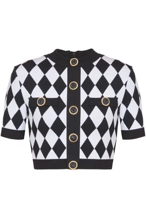 Balmain Top con effetto jacquard