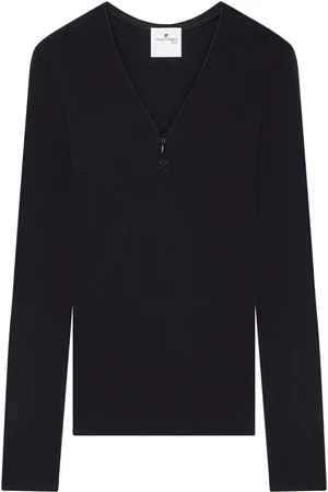 Courrèges T-shirt con zip anni 