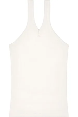 Courrèges Top a coste con ricamo