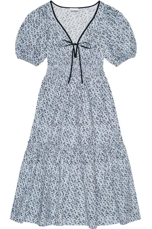 Ganni Abito midi con scollo a V