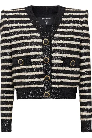 Balmain Giacca a righe con paillettes