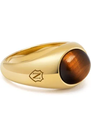 Nialaya Anello a sigillo inciso con occhio di tigre