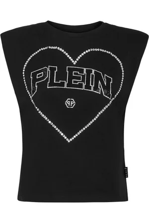 Philipp Plein Canotta con cuore di strass