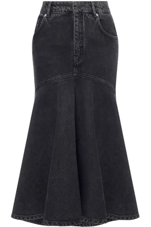 Serafini Gonna midi denim a vita alta