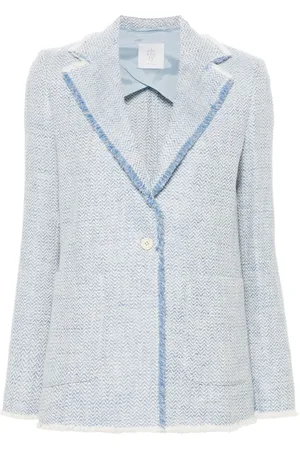 ELEVENTY Blazer monopetto con frange