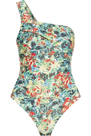 Ganni Costume intero monospalla a fiori