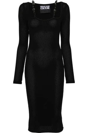 VERSACE Abito midi con fibbia barocca