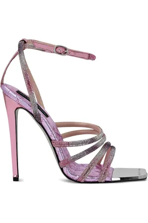 Philipp Plein Sandali Mirror Crystal con borchie 120mm