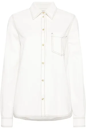 Totême Camicia con cuciture a contrasto in cotone biologico