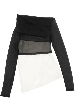 Maison Margiela Top semi trasparente asimmetrica
