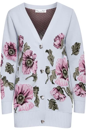 Oscar de la Renta Cardigan con effetto jacquard