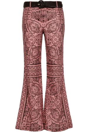 ZIMMERMANN Pantaloni Ottie svasati con stampa paisley